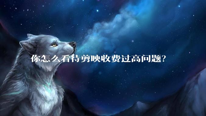 你怎么看待剪映收费过高问题？